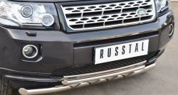 20 699 р. Защита переднего бампера (2 трубыØ63 и 42 мм, нержавейка) SLITKOFF Land Rover Freelander L359 дорестайлинг (2006-2010)  с доставкой в г. Москва. Увеличить фотографию 3