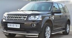 21 349 р. Защита переднего бампера (Ø63 мм с углами, нержавейка) SLITKOFF Land Rover Freelander L359 дорестайлинг (2006-2010)  с доставкой в г. Москва. Увеличить фотографию 4