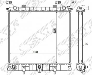 Радиатор двигателя SAT (пластинчатый, 2.5TD, МКПП/АКПП) Land Rover Range Rover 2 P38A (1994-2002)