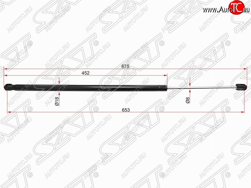 769 р. Правый упор крышки багажника SAT (газовый) Land Rover Range Rover Sport 1 L320 дорестайлинг (2005-2009)  с доставкой в г. Москва