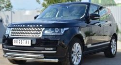 22 099 р. Защита переднего бампера (2 трубыØ76 и 63 мм, нержавейка) SLITKOFF  Land Rover Range Rover  4 L405 (2012-2017) дорестайлинг  с доставкой в г. Москва. Увеличить фотографию 3