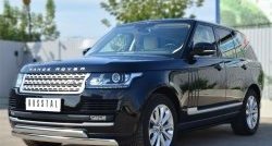 27 649 р. Защита переднего бампера (2 трубыØ75х42 мм, нержавейка) Russtal Land Rover Range Rover 4 L405 дорестайлинг (2012-2017)  с доставкой в г. Москва. Увеличить фотографию 4