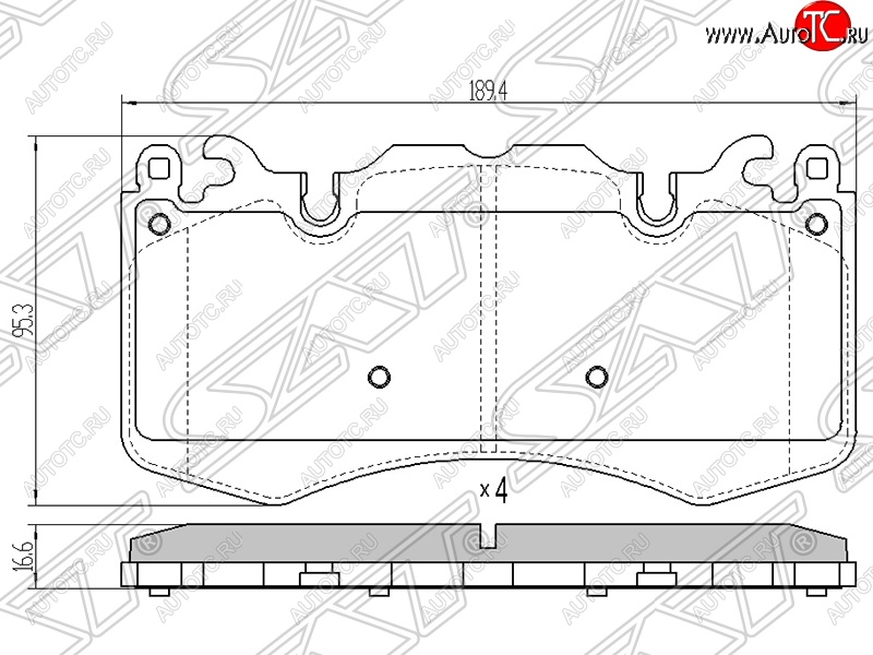 2 199 р. Колодки тормозные SAT (передние)  Land Rover Range Rover  3 L322 - Range Rover Sport ( 1 L320,  2 L494)  с доставкой в г. Москва