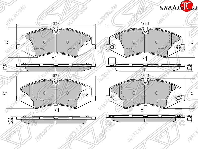 1 759 р. Колодки тормозные SAT (передние) Land Rover Range Rover Sport 2 L494 дорестайлинг (2013-2017)  с доставкой в г. Москва