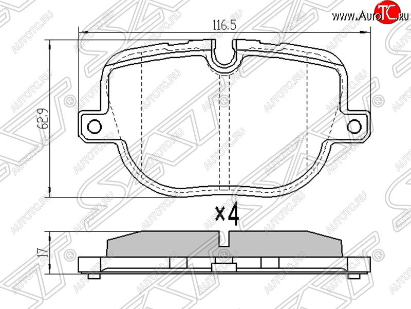 1 049 р. Колодки тормозные SAT (задние)  Land Rover Range Rover  3 L322 - Range Rover Sport  1 L320  с доставкой в г. Москва