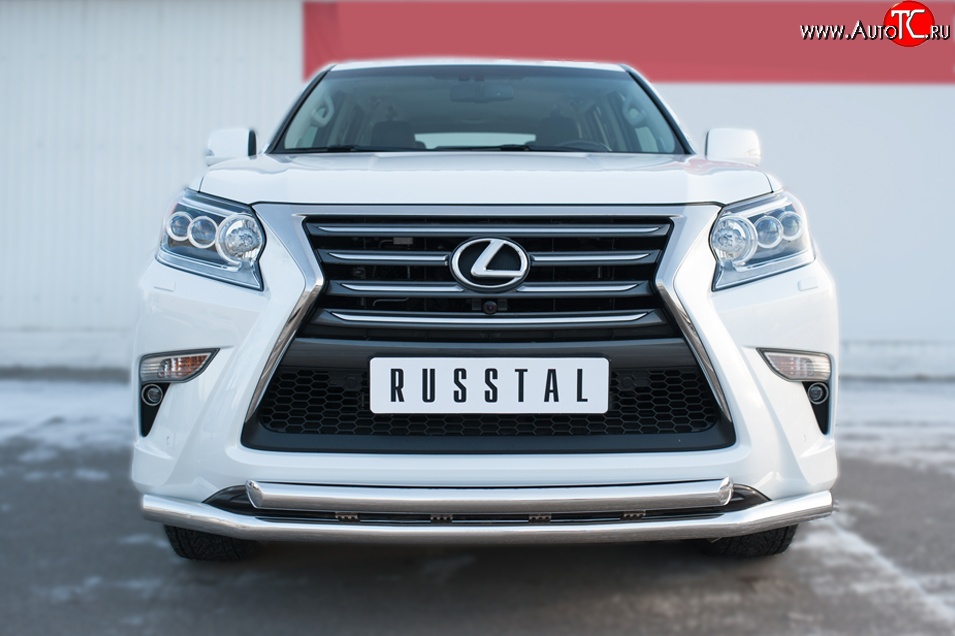 22 549 р. Защита переднего бампера (2 трубыØ63 мм, нержавейка) SLITKOFF  Lexus GX460  J150 (2013-2022) 1-ый рестайлинг, 2-ой рестайлинг  с доставкой в г. Москва