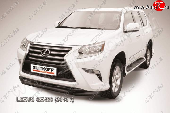 15 949 р. Защита переднего бампера из труб d57 Slitkoff (двойная)  Lexus GX460  J150 (2013-2022) 1-ый рестайлинг, 2-ой рестайлинг (Цвет: серебристый)  с доставкой в г. Москва