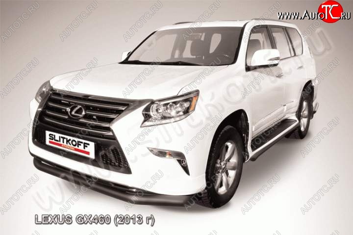 14 999 р. Защита переднего бампера из трубы d76 Slitkoff  Lexus GX460  J150 (2013-2022) 1-ый рестайлинг, 2-ой рестайлинг (Цвет: серебристый)  с доставкой в г. Москва