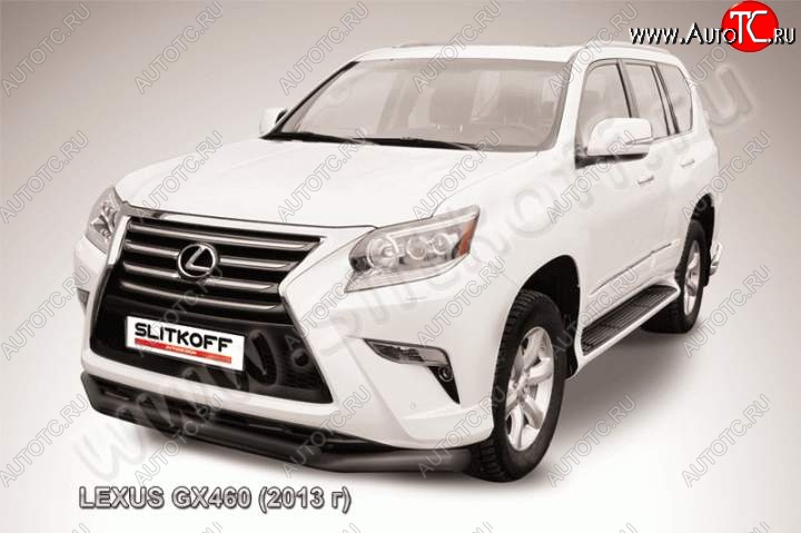 17 999 р. Защита переднего бампера из труб d76+d57 Slitkoff (двойная)  Lexus GX460  J150 (2013-2022) 1-ый рестайлинг, 2-ой рестайлинг (Цвет: серебристый)  с доставкой в г. Москва