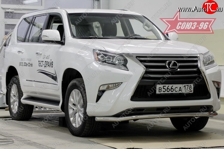 5 129 р. Защита переднего бампера одинарная Souz-96 (d60) Lexus GX460 J150 1-ый рестайлинг (2013-2019)  с доставкой в г. Москва