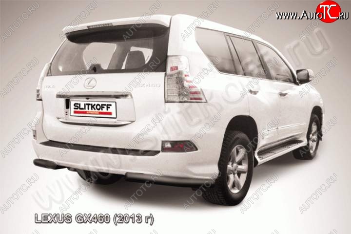 12 699 р. Защита заднего бампера из уголков d76 Slitkoff Lexus GX460 J150 1-ый рестайлинг (2013-2019) (Цвет: серебристый)  с доставкой в г. Москва