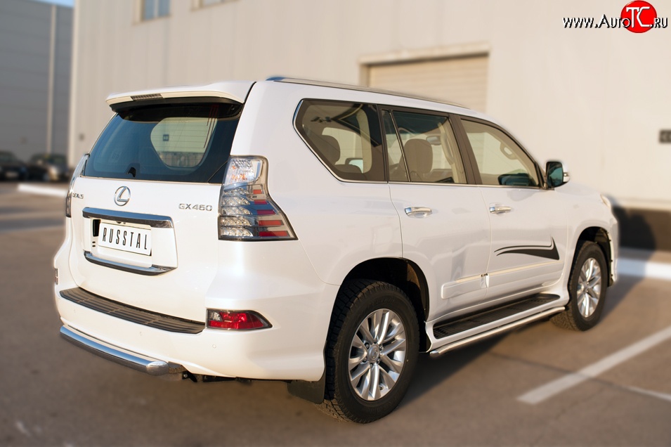 15 999 р. Защита заднего бампера (Ø76 мм, нержавейка) SLITKOFF  Lexus GX460  J150 (2013-2022) 1-ый рестайлинг, 2-ой рестайлинг  с доставкой в г. Москва