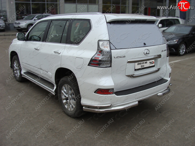 32 749 р. Защита заднего бампера (уголки двойные) ТСС 76,1/42 мм Lexus GX460 J150 1-ый рестайлинг (2013-2019)  с доставкой в г. Москва