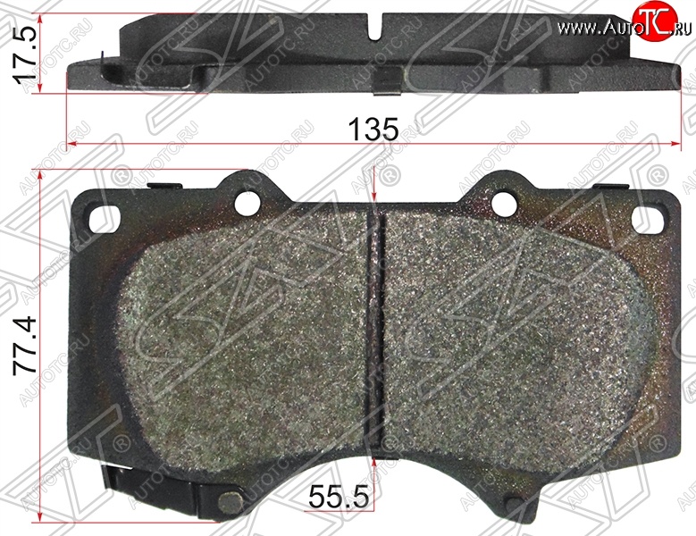 1 689 р. Колодки тормозные SAT (передние,135x77.4x17.5 mm) Lexus GX460 J150 дорестайлинг (2009-2013)  с доставкой в г. Москва