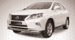 19 999 р. Двойная защита переднего бампера из труб диаметрами по 57 мм Slitkoff Lexus RX 270 AL20 дорестайлинг (2015-2019) (Нержавейка, Полированная)  с доставкой в г. Москва. Увеличить фотографию 1