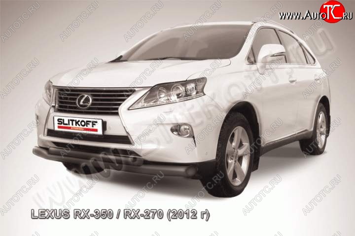 18 699 р. Защита переднего бампера из труб d76+57 Slitkoff Lexus RX 270 AL20 дорестайлинг (2015-2019) (Цвет: серебристый)  с доставкой в г. Москва