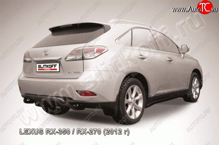 11 299 р. Защита заднего бампера из трубы d57 Slitkoff (скоба)  Lexus RX  270 - RX350  AL10 (Цвет: серебристый)  с доставкой в г. Москва