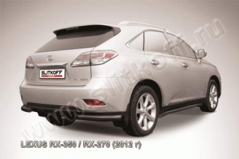 10 649 р. Защита заднего бампера из уголков d76 Slitkoff Lexus RX350 AL10 рестайлинг (2012-2015) (Цвет: серебристый)  с доставкой в г. Москва. Увеличить фотографию 1