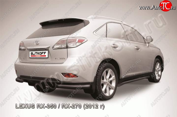 10 649 р. Защита заднего бампера из уголков d76 Slitkoff Lexus RX350 AL10 рестайлинг (2012-2015) (Цвет: серебристый)  с доставкой в г. Москва