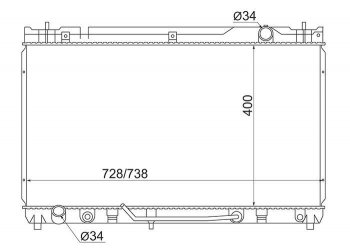 Радиатор двигателя SAT (пластинчатый, 3.0, МКПП/АКПП) Toyota Camry XV30 дорестайлинг (2001-2004)