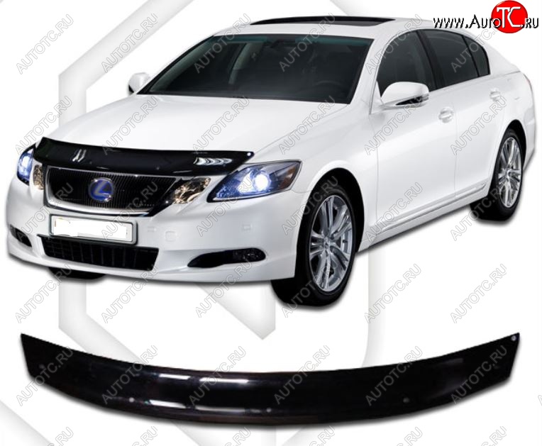 1 999 р. Дефлектор капота CA-Plastiс  Lexus GS300  S190 (2005-2006) дорестайлинг (Classic черный, Без надписи)  с доставкой в г. Москва