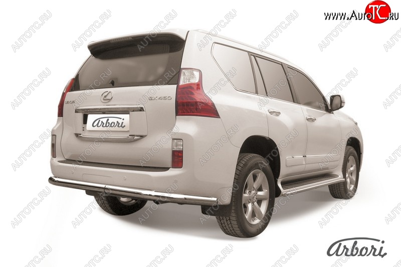 16 919 р. Защита заднего бампера Arbori (нержавейка, 1 труба d76 mm). Lexus GX460 J150 дорестайлинг (2009-2013)  с доставкой в г. Москва