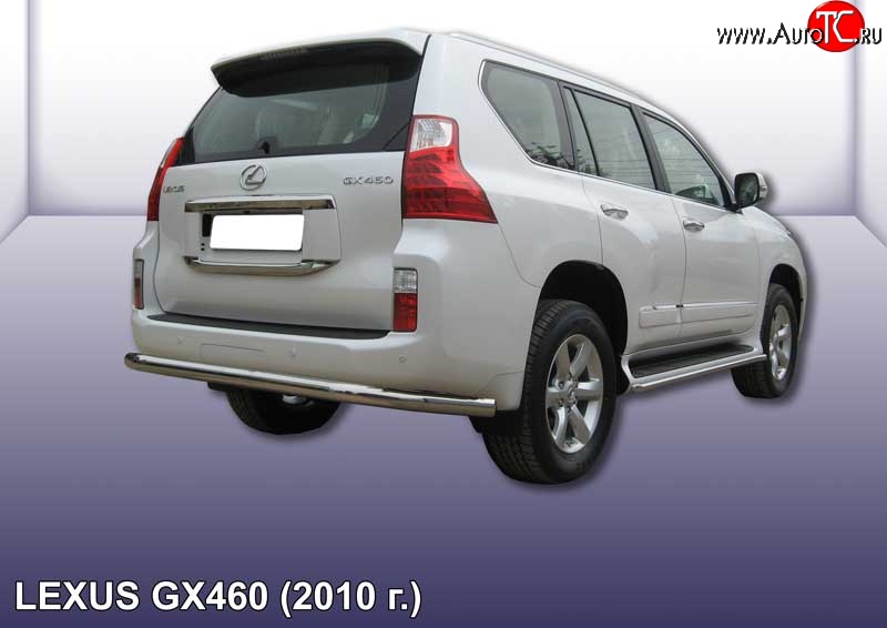 20 449 р. Защита заднего бампера из трубы диаметром 76 мм Slitkoff Lexus GX460 J150 дорестайлинг (2009-2013) (Нержавейка, Полированная)  с доставкой в г. Москва