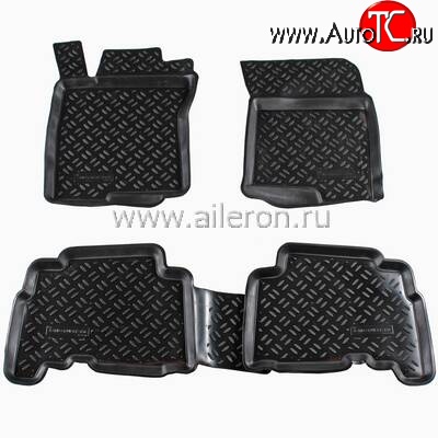 1 549 р. Коврики в салон Aileron 4 шт. (полиуретан) Toyota Land Cruiser Prado J150 дорестайлинг (2009-2013)  с доставкой в г. Москва