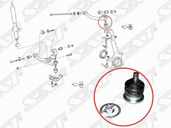 669 р. Шаровая опора верхнего рычага SAT Lexus GX470 J120 дорестайлинг (2002-2007)  с доставкой в г. Москва. Увеличить фотографию 2