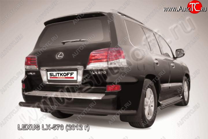 6 499 р. Защита заднего бампера из трубы d76 Slitkoff Lexus LX570 J200 1-ый рестайлинг (2012-2015) (Цвет: серебристый)  с доставкой в г. Москва