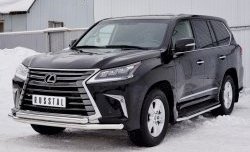 24 999 р. Защита переднего бампера (2 трубыØ63 мм, нержавейка) SLITKOFF Lexus LX450d J200 2-ой рестайлинг (2015-2022)  с доставкой в г. Москва. Увеличить фотографию 2