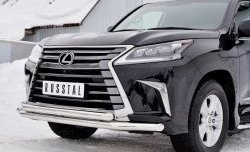 24 999 р. Защита переднего бампера (2 трубыØ63 мм, нержавейка) SLITKOFF Lexus LX450d J200 2-ой рестайлинг (2015-2022)  с доставкой в г. Москва. Увеличить фотографию 4