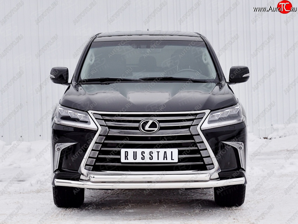 24 999 р. Защита переднего бампера (2 трубыØ63 мм, нержавейка) SLITKOFF Lexus LX450d J200 2-ой рестайлинг (2015-2022)  с доставкой в г. Москва