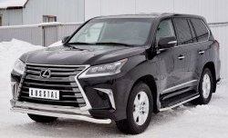 17 999 р. Защита переднего бампера (Ø63 мм, нержавейка) SLITKOFF Lexus LX450d J200 2-ой рестайлинг (2015-2022)  с доставкой в г. Москва. Увеличить фотографию 2