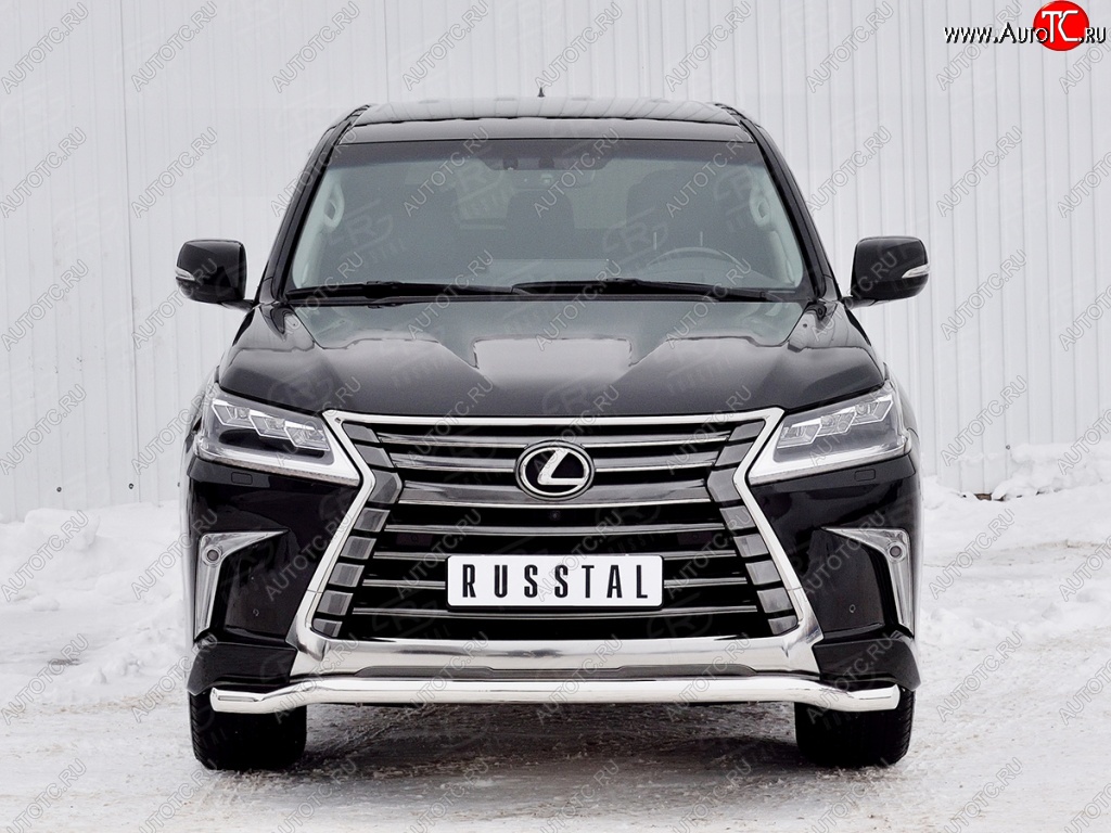 17 999 р. Защита переднего бампера (Ø63 мм, нержавейка) SLITKOFF Lexus LX450d J200 2-ой рестайлинг (2015-2022)  с доставкой в г. Москва