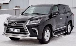 17 699 р. Защита переднего бампера (Ø76 мм, нержавейка) SLITKOFF Lexus LX450d J200 2-ой рестайлинг (2015-2022)  с доставкой в г. Москва. Увеличить фотографию 2