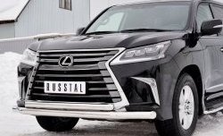 26 849 р. Защита переднего бампера (2 трубыØ76 и 63 мм, нержавейка) SLITKOFF Lexus LX450d J200 2-ой рестайлинг (2015-2022)  с доставкой в г. Москва. Увеличить фотографию 4