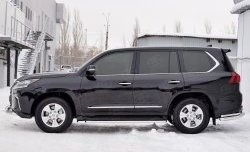 16 799 р. Защита порогов из круглой трубы диаметром 42 мм SLITKOFF Lexus LX450d J200 2-ой рестайлинг (2015-2022)  с доставкой в г. Москва. Увеличить фотографию 3