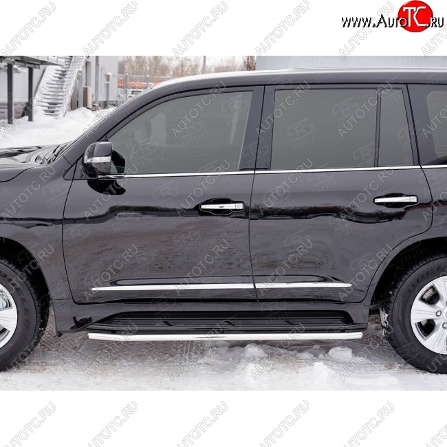 16 799 р. Защита порогов из круглой трубы диаметром 42 SLITKOFF v3 Lexus LX450d J200 2-ой рестайлинг (2015-2022)  с доставкой в г. Москва