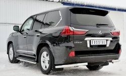 15 349 р. Защита заднего бампера (Ø63 мм уголки, нержавейка) SLITKOFF Lexus LX450d J200 2-ой рестайлинг (2015-2022)  с доставкой в г. Москва. Увеличить фотографию 4