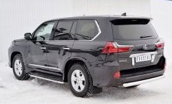 20 599 р. Защита заднего бампера (Ø76 мм, нержавейка, NOT F-SPORT/HERITAGE) SLITKOFF  Lexus LX450d  J200 - LX570  J200  с доставкой в г. Москва. Увеличить фотографию 2