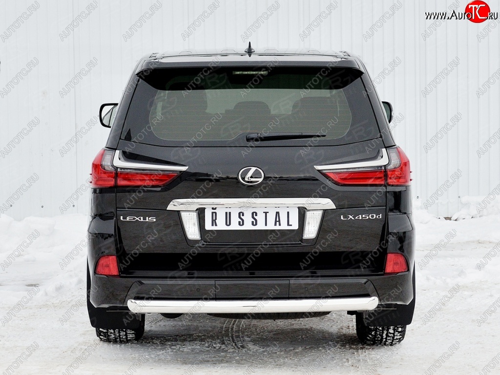 20 599 р. Защита заднего бампера (Ø76 мм, нержавейка, NOT F-SPORT/HERITAGE) SLITKOFF  Lexus LX450d  J200 - LX570  J200  с доставкой в г. Москва