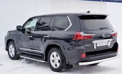 16 599 р. Защита заднего бампера (Ø76 мм, нержавейка) SLITKOFF Lexus LX450d J200 2-ой рестайлинг (2015-2022)  с доставкой в г. Москва. Увеличить фотографию 2