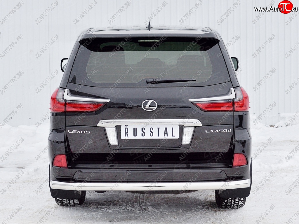 16 599 р. Защита заднего бампера (Ø76 мм, нержавейка) SLITKOFF Lexus LX450d J200 2-ой рестайлинг (2015-2022)  с доставкой в г. Москва