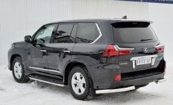 15 299 р. Защита заднего бампера (Ø76 мм уголки, нержавейка) SLITKOFF  Lexus LX450d  J200 (2015-2022) 2-ой рестайлинг  с доставкой в г. Москва. Увеличить фотографию 2