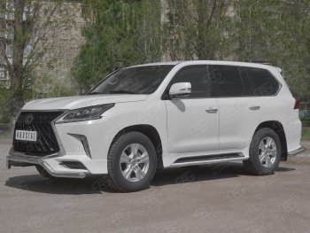 18 899 р. Защита переднего бампера (TRD Superior, волна, Ø 63 мм, нержавейка) Lexus LX450d J200 2-ой рестайлинг (2015-2022)  с доставкой в г. Москва. Увеличить фотографию 3