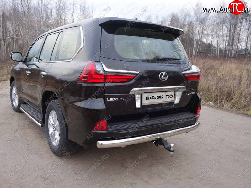 26 999 р. Защита заднего бампера (овальная) ТСС (нержавейка d75х42 мм)  Lexus LX450d  J200 - LX570  J200  с доставкой в г. Москва