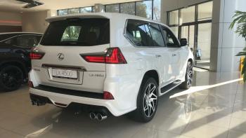 37 899 р. Юбка заднего бампера HEMMES Lexus LX570 J200 2-ой рестайлинг (2015-2022) (Неокрашенная)  с доставкой в г. Москва. Увеличить фотографию 2