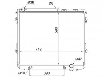 Радиатор двигателя (пластинчатый, МКПП/АКПП, 1VDFTV) SAT Lexus (Лексус) LX450d (ЛХ)  J200 (2015-2022),  LX570 (ЛХ)  J200 (2015-2022), Toyota (Тойота) Land Cruiser (Лэнд)  200 (2007-2021)
