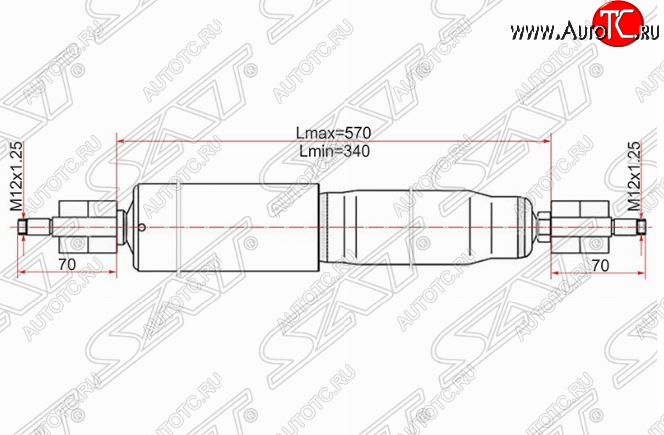 3 059 р. Амортизатор передний SAT (LH=RH) Lexus LX470 J100 дорестайлинг (1998-2002)  с доставкой в г. Москва